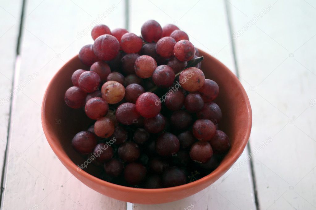 Red grapes picked