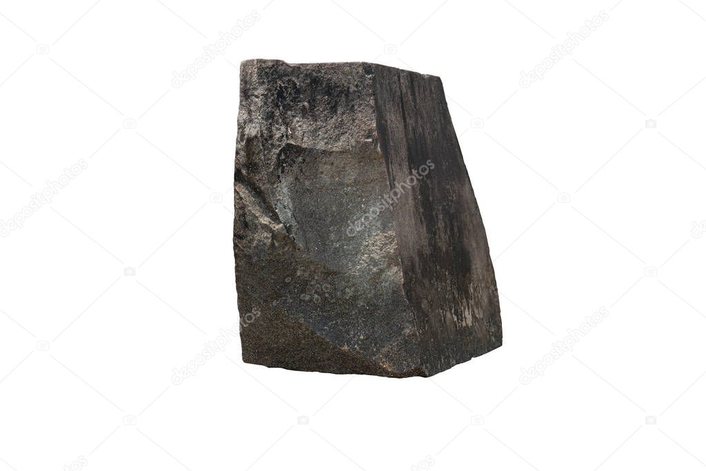 Flat stone plinths set above and below. for making a chair. on isolated white background with clipping path.