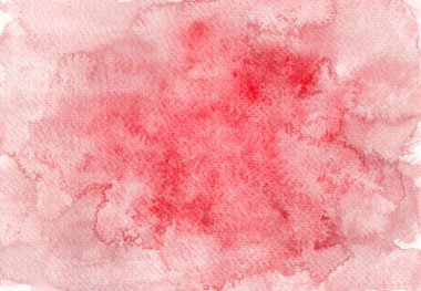 Suluboya arka plan. Kırmızı ve pembenin farklı tonlarında. Arka planda, renkler daha doyurucu ve parlak. Suluboya kağıdının dokusu görülebilir. Soyutlama.