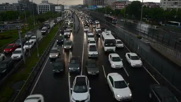 在伊斯坦布尔的交通堵塞 — 图库视频影像