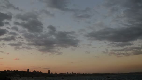 Istanbul zee kant zonsondergang time-lapse — Stockvideo