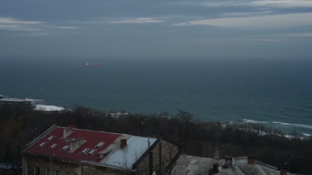 Zwarte Zee, uitzicht uit het raam — Stockvideo