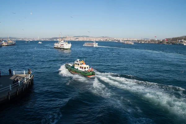 Istanbul manzarası görünümü gün batımında.