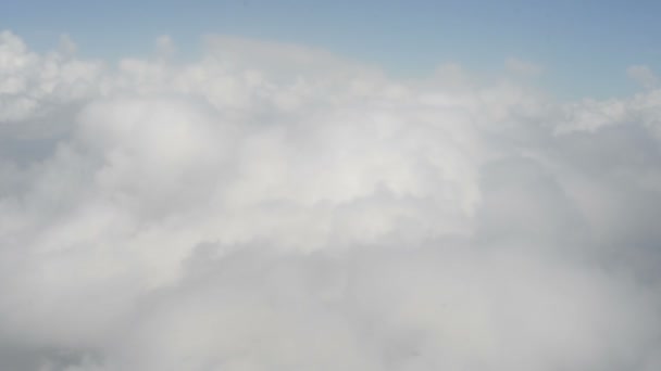 Vue aérienne depuis la fenêtre de l'avion . — Video