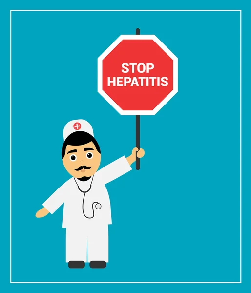 Médico contra la hepatitis — Archivo Imágenes Vectoriales