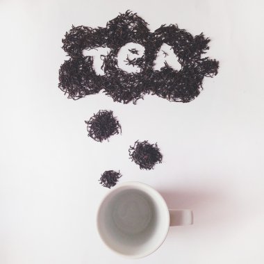 Word tea and a cup clipart