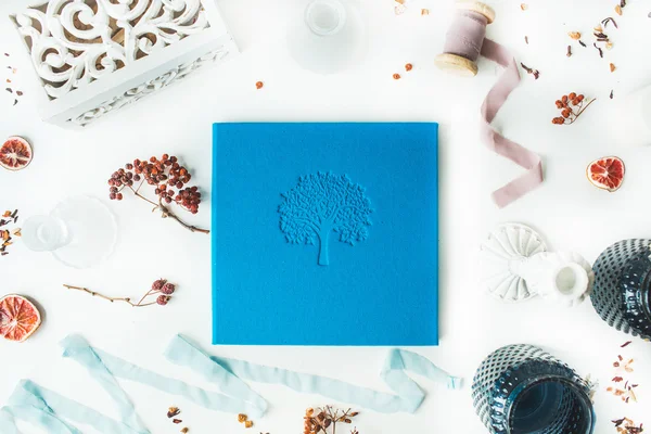 Photo album with stamped tree Stock Image