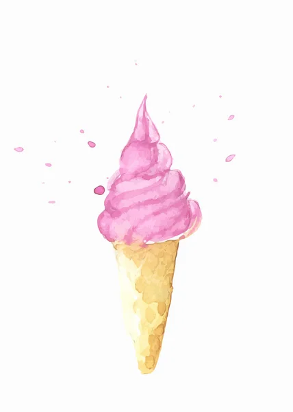 Ice-cream painted with watercolor — Stock Photo, Image