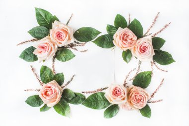 Boş kağıt ile pembe Gül boş  