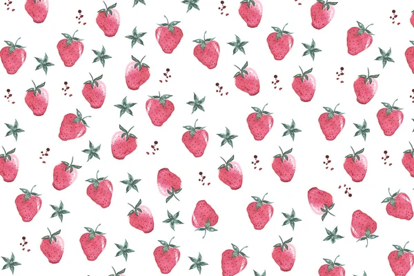 레드 딸기 패턴 — 스톡 사진