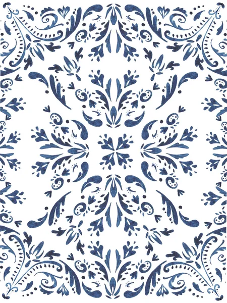 Blue ornament pattern painted