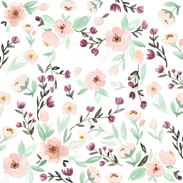 Pembe Çiçekler ve Yeşil Yapraklar 