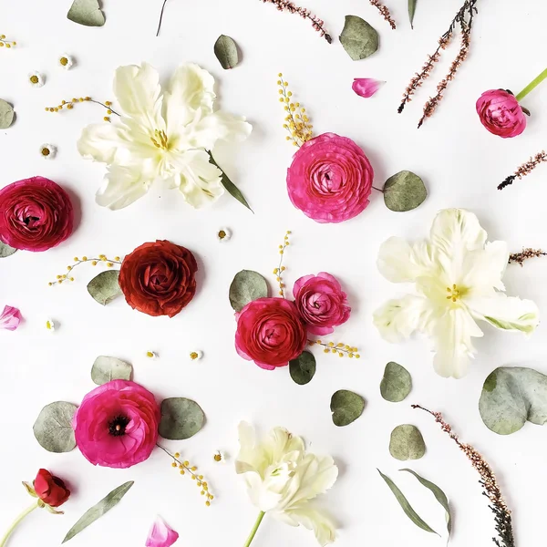 Patrón con rosas rosadas y rojas — Foto de Stock