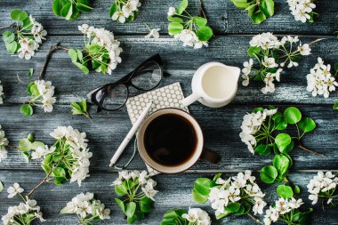 Siyah kahve havai görünümü 