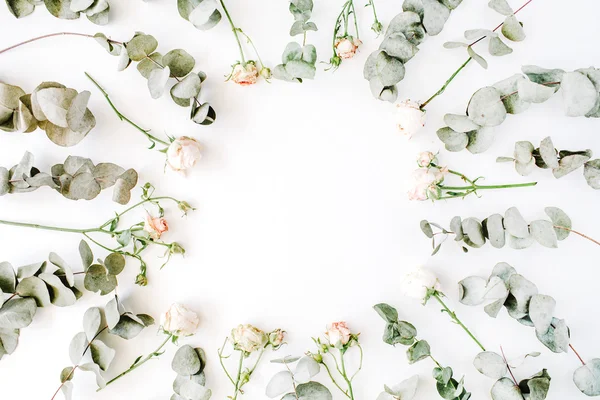 Krans frame met rozen — Stockfoto