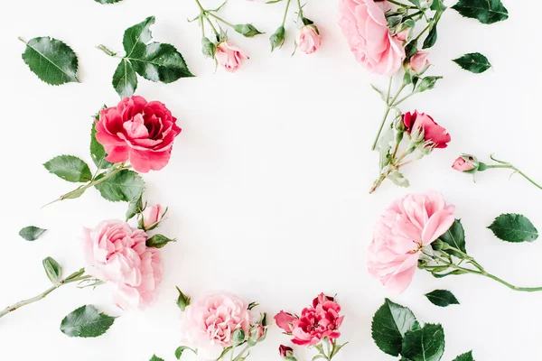 Кругла рамка візерунок з трояндами — стокове фото