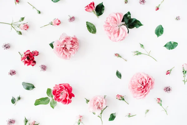 Ronde frame krans patroon met rozen — Stockfoto