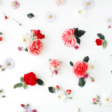 Gül ve yeşil yaprakları 