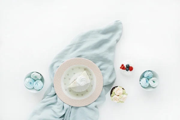 Composición del desayuno con pasteles — Foto de Stock