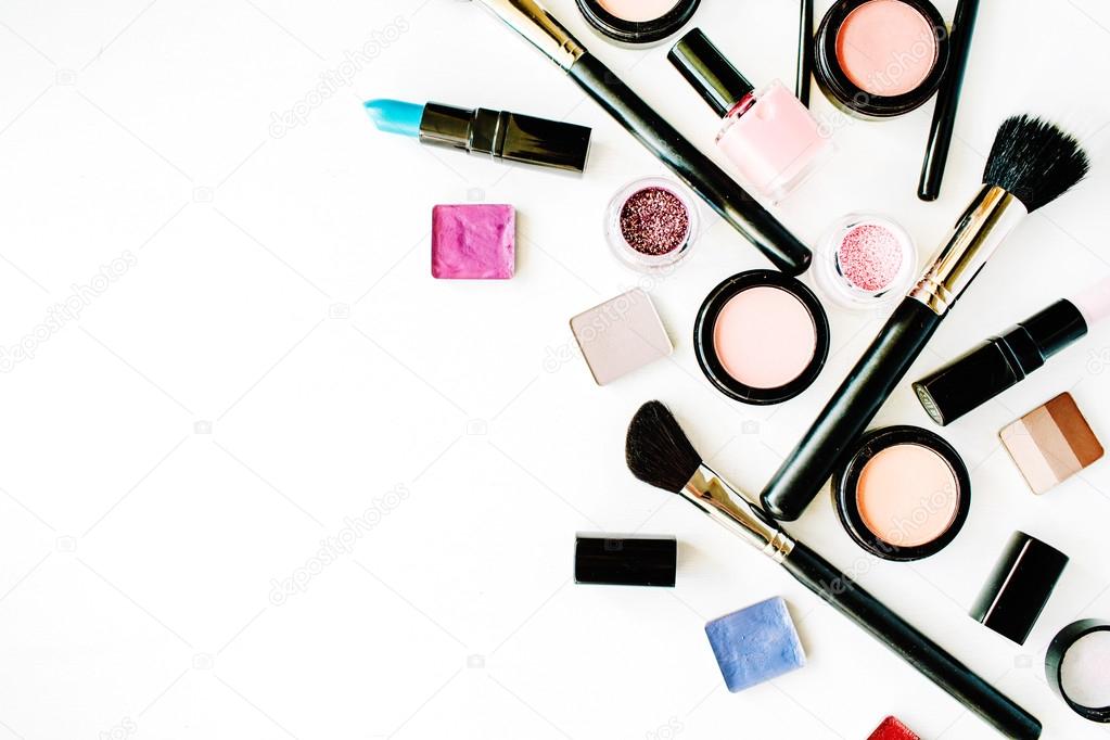 Flat Lay Female Cosmetics Stock Photo - Makeup Stock Photos Flat Lay Female Cosmetics Stock Photo - Makeup Stock Photos