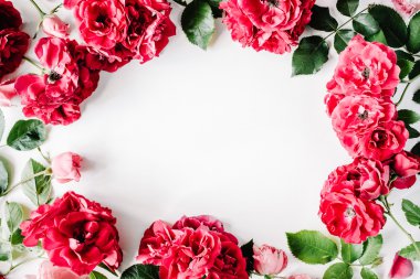 kırmızı gül ile düz yatıyordu çerçeve