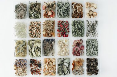 Çeşitli kuru çay çiçek