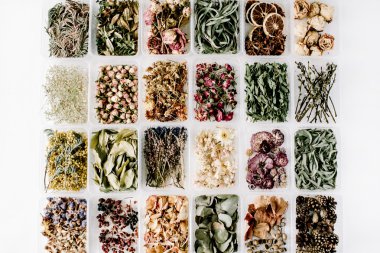 Çeşitli kuru çay çiçek