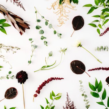 yeşil yapraklar desen