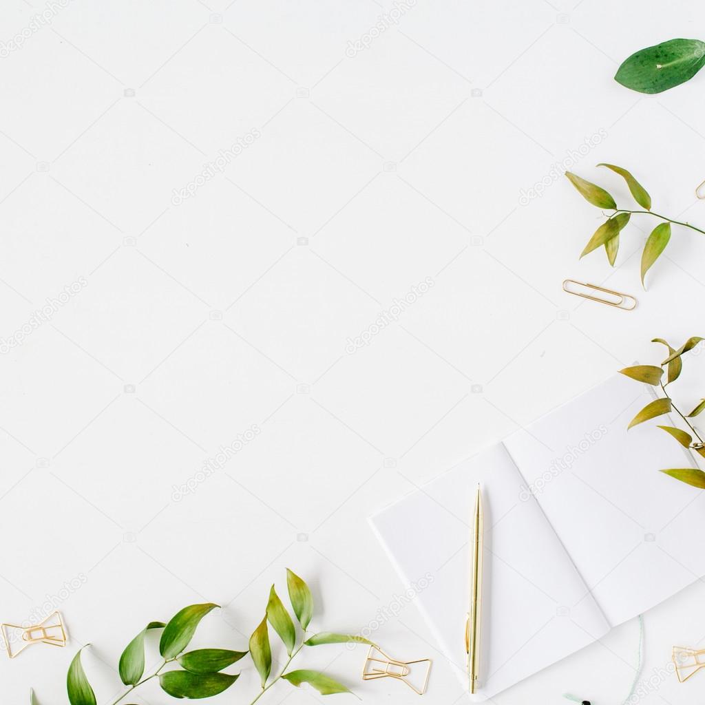 Feminine floral office workspace