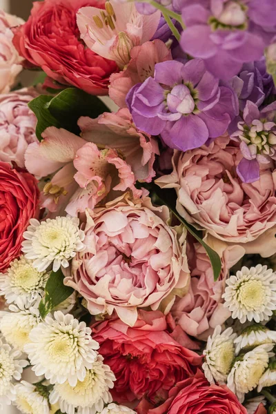 Abstract Bloemige Esthetische Achtergrond Kleurrijke Rozen Bloemen Achtergrond Mooie Bloemen — Stockfoto
