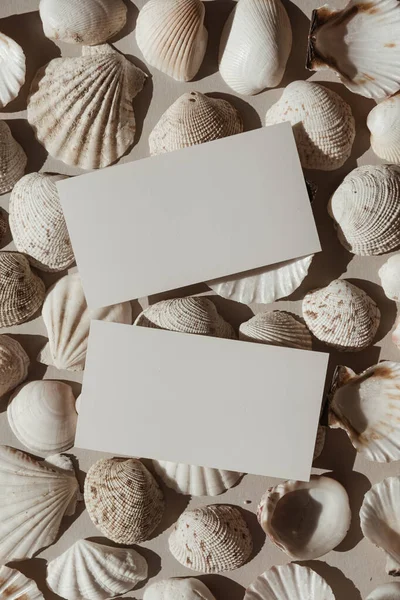 Papel Branco Folha Cartão Visita Com Espaço Vazio Simular Cópia — Fotografia de Stock