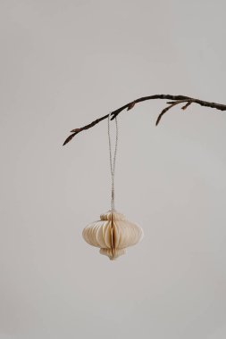 Sanatsal Minimalizm. Bir Kağıt Madalyası Şube 'den uzaklaştırıldı. Zarif İskandinav Tarzı, Yumuşak Tarafsız Tonlar