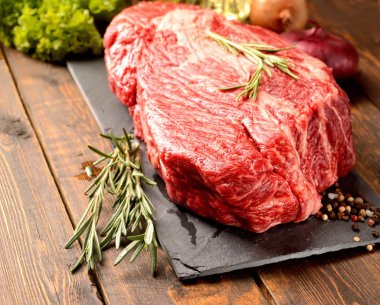 raw marbled beef steak 