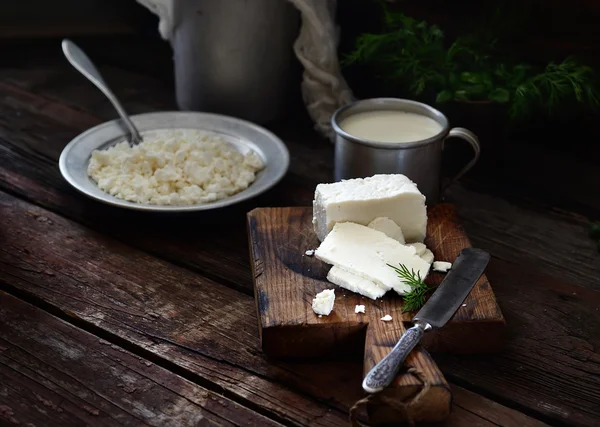 Fresh homemade cottage cheese