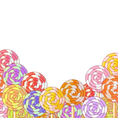 Bir sopa üzerinde çizgili karamel lolipop girdap