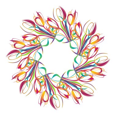 Lale. Stilize fantezi sınır çelenk