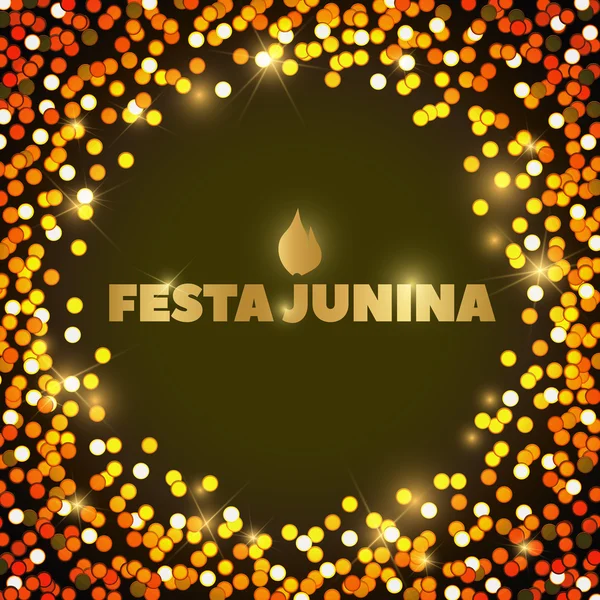 Tło wektor jasnym nocy z konfetti, iskier i światła, Festa Junina — Wektor stockowy