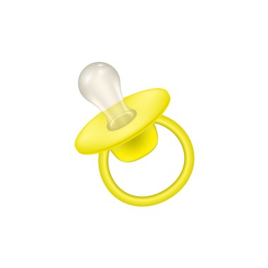 İzole sarı bebek emziği veya meme