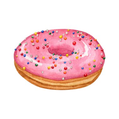 Meyveli ve çikolata kaplı suluboya tatlı çörekler. 