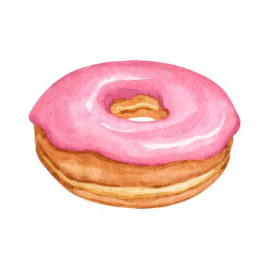 Meyveli ve çikolata kaplı suluboya tatlı çörekler. 