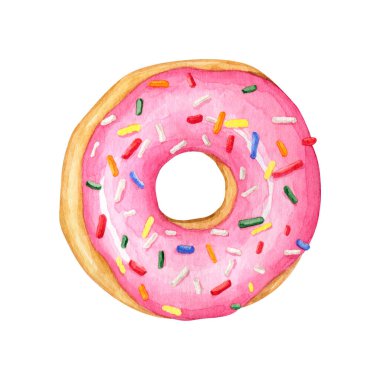 Meyveli ve çikolata kaplı suluboya tatlı çörekler. 