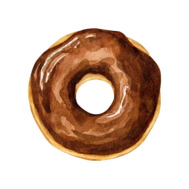 Meyveli ve çikolata kaplı suluboya tatlı çörekler. 