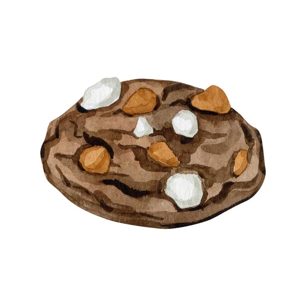 Çikolatalı tatlı kurabiyeli suluboya — Stok fotoğraf