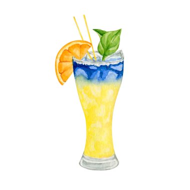 Yaz partisi için suluboya meyve kokteyli. 