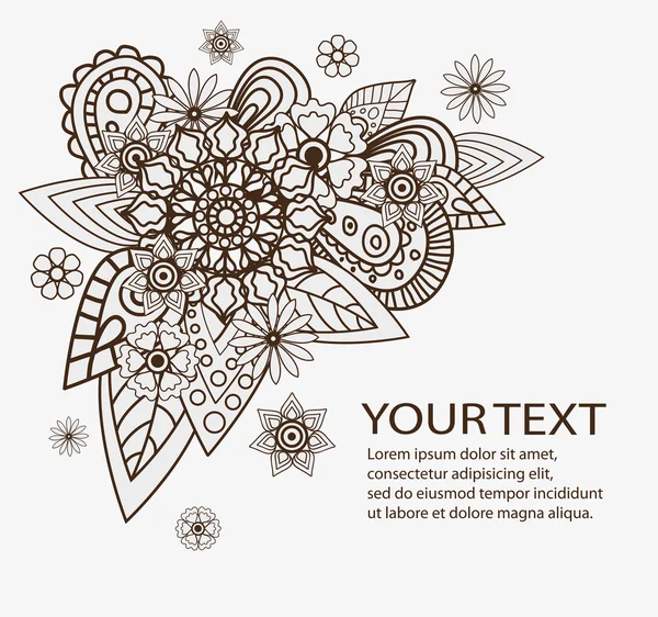 Vektör soyut çiçek öğeleri el çekilmiş