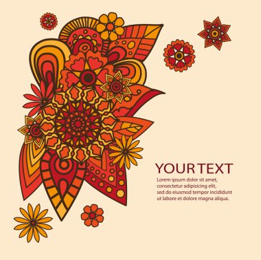 Çiçek tasarım vektör öğesi metin yer ile