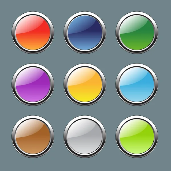 Metalik ağızlı plastik düğme kümesi. Renkli düğmeler.