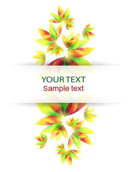 Banner vetorial abstrato colorido com flores e folhas coloridas — Vetor de Stock