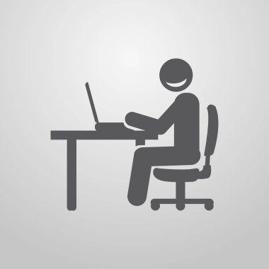 Bilgisayar, iş adamı. Masada çalışma iş adamı.