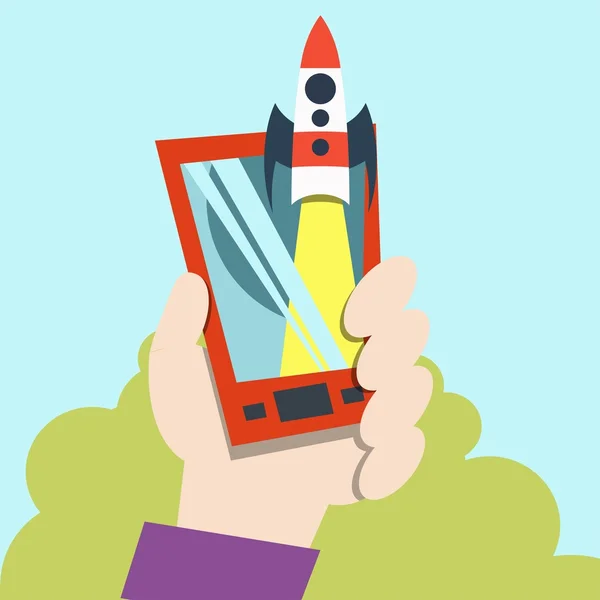 Simgesi başlatın. Uzaydaki roket.